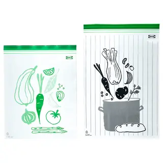 ISTAD resealable bag, patterned black/green, 4.0/6.0 l