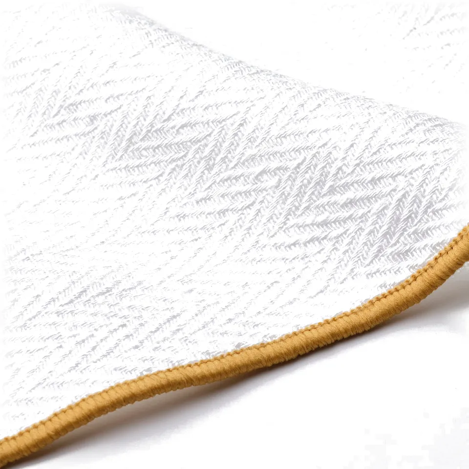 SANDABBORRE Tea towel, white/dark yellow, 50x50 cm