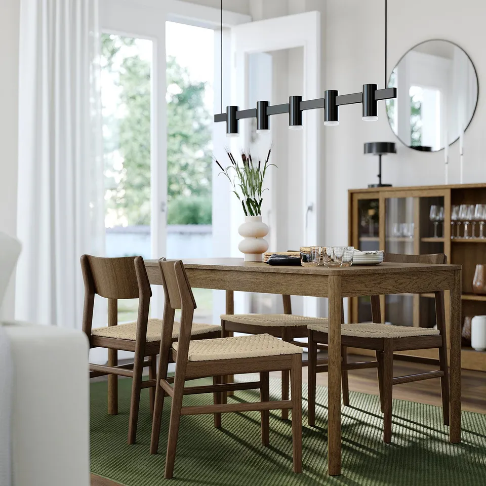 TONSTAD / SKANSNÄS Table and 4 chairs, brown oak veneer/brown beech, 150x80 cm