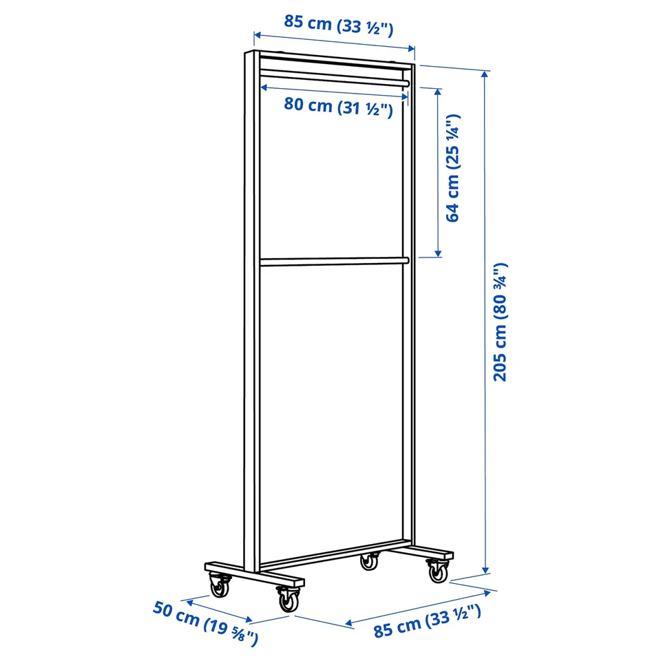 Illustration with measurements for the product: MITTZON.