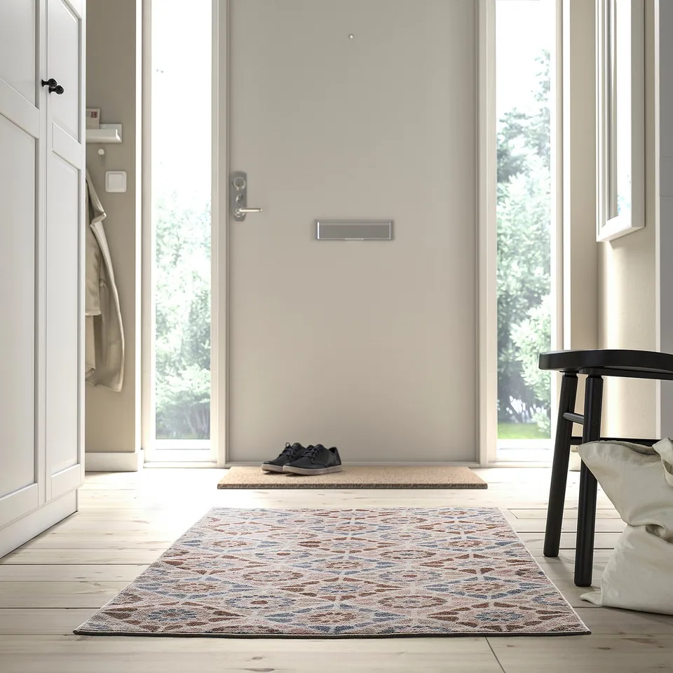 SJÖINGENJÖR Rug, low pile, beige/brown, 80x150 cm