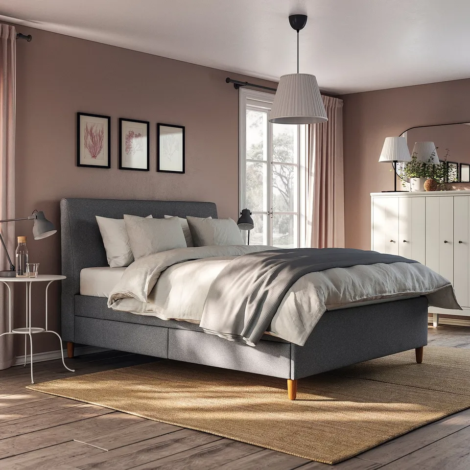 part: IDANÄS upholstered storage bed