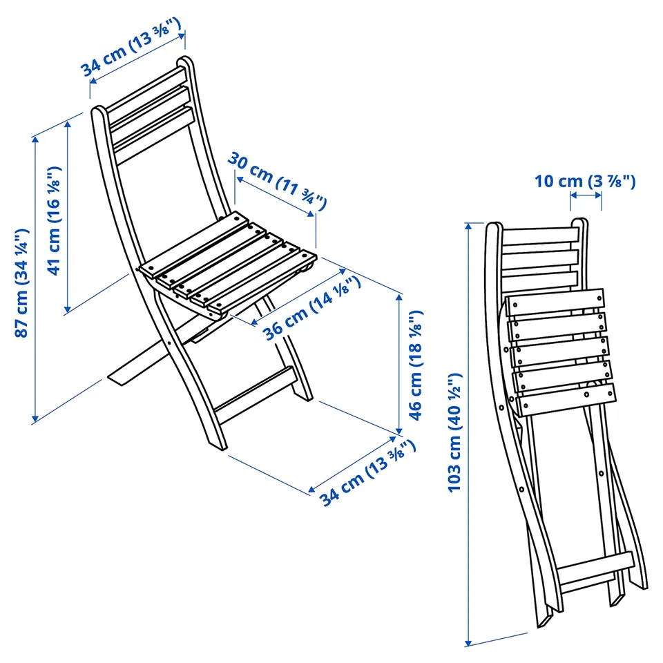 Illustration with measurements for the product: ASKHOLMEN.