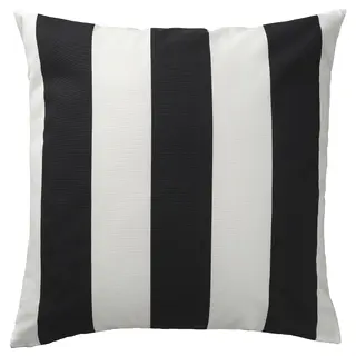 SLÅNHÖSTMAL cushion cover, black white/stripe pattern, 50x50 cm