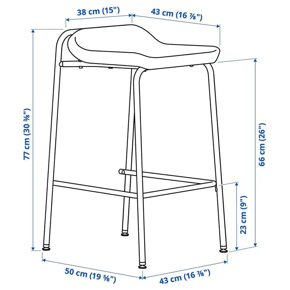Illustration with measurements for the product: KESNACKEN.
