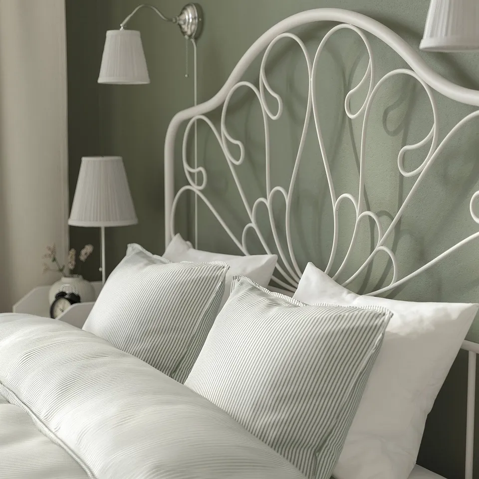 MELLGRUND Bed frame, off-white, 150x200 cm