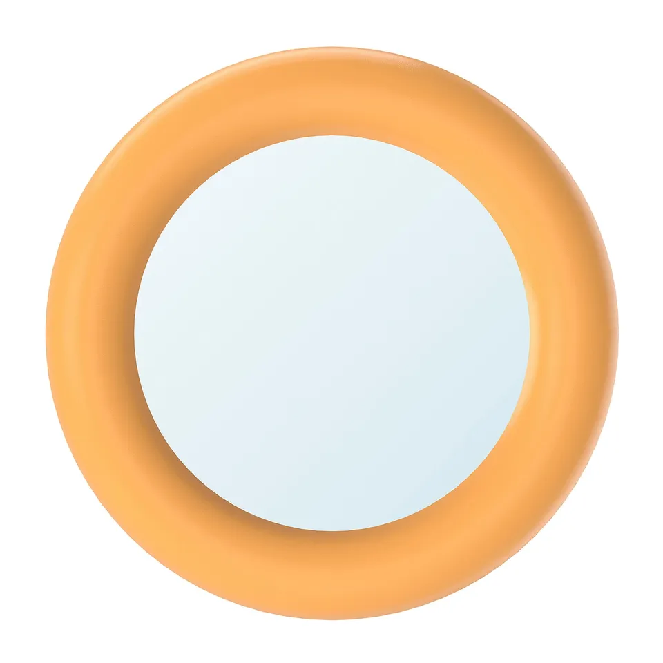 HUMLESJÖN Mirror with suction cup, orange
