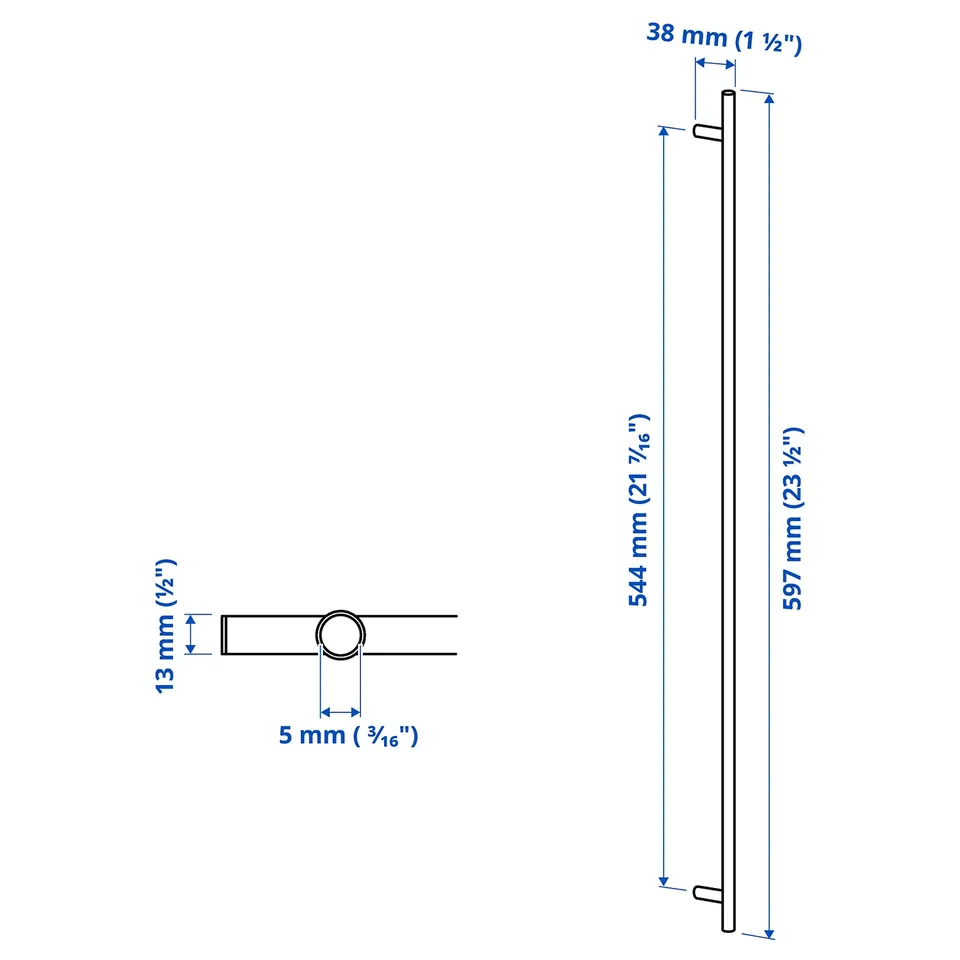 Illustration with measurements for the product: KALLRÖR.