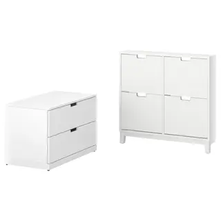 STÄLL / NORDLI hallway furniture, set of 2, white