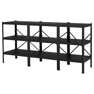 BROR shelving unit, black, 234x55x110 cm