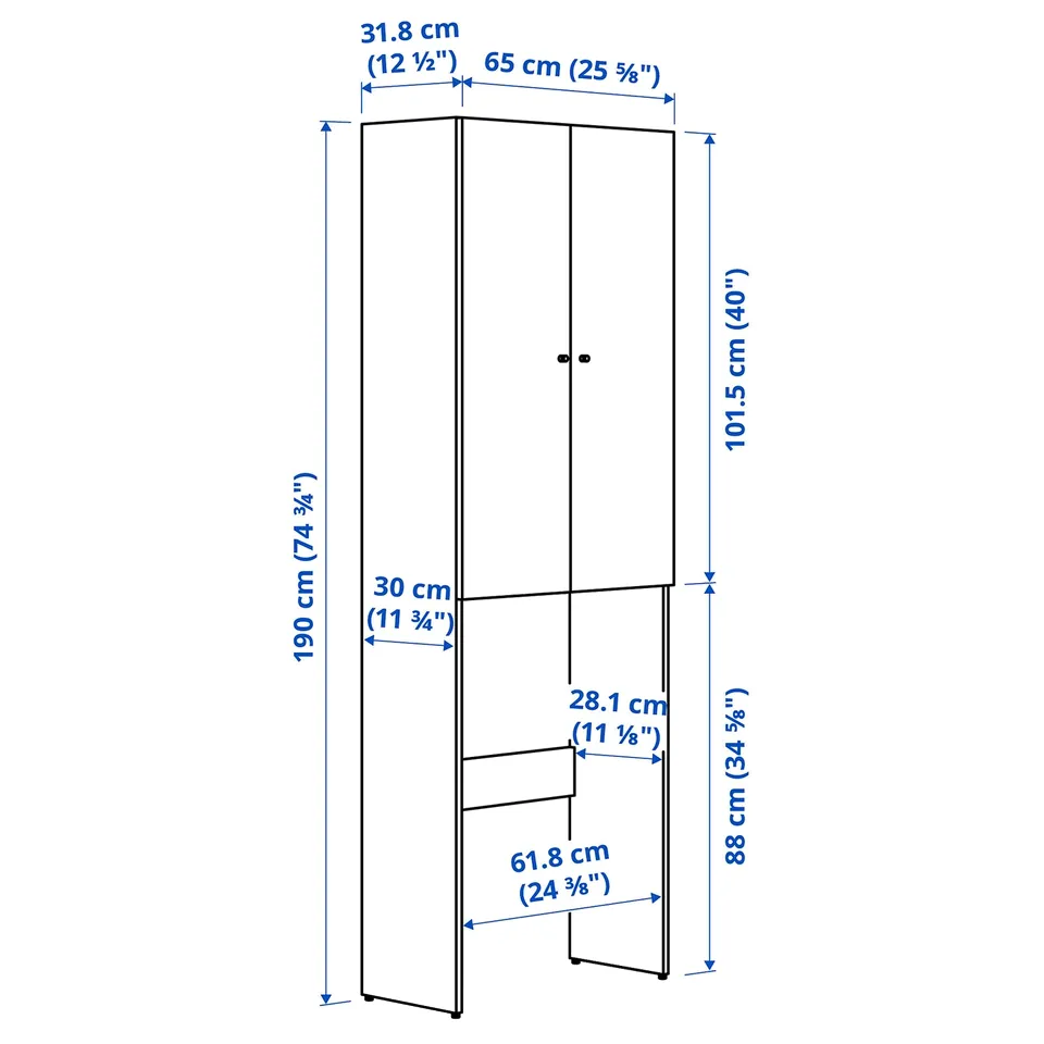 Illustration with measurements for the product: NYSJÖN.