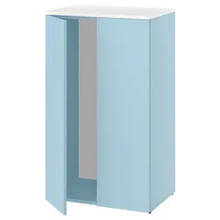 LASTARE frame with doors, white/blue