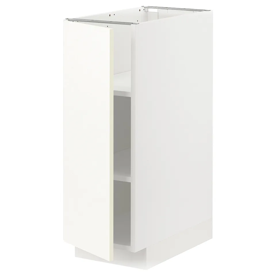 White METOD kitchen cabinet, rectangular with single door, minimalist design.