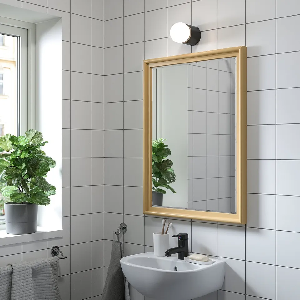 PINGSTSYREN Mirror, light yellow-beige, 60x80 cm