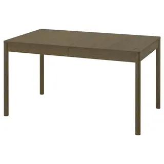 TONSTAD extendable table, brown stained oak veneer, 140/196x85 cm