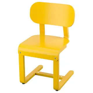 LYCKAN chair, yellow/birch veneer, Depth 51 x Height 83 x Width 45 cm