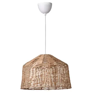 KAPPELAND / HAVSDJUP pendant lamp, white/rattan, 45 cm
