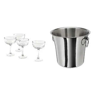 FRÖJDA/SOLDRÄNKT set: champagne coupe + wine cooler