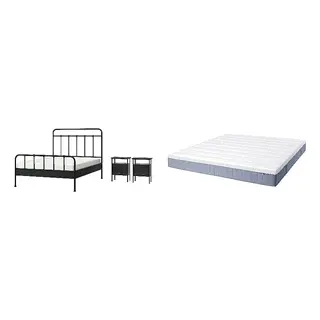 STJÄRNÖ/VALLBERGET Bed with 21cm thick mattress, coir, pocket sprung, super firm