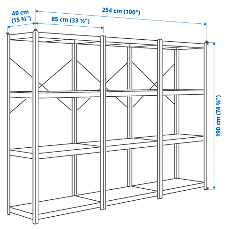 Illustration with measurements for the product: BROR.