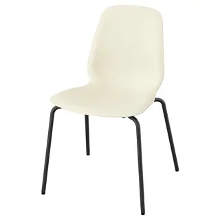 SKÅLSTA chair, plastic beige/tubular metal/black-grey, Width 52 x Depth 50 x Height 81 cm