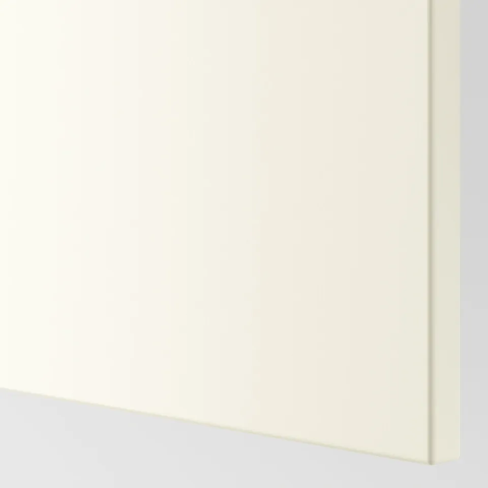 White cabinet door, smooth finish. High-quality fiberboard with flawless paint coating.