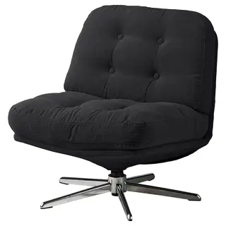 DYVLINGE swivel easy chair, Kelinge black, Depth 75 x Height 68 x Width 63 cm