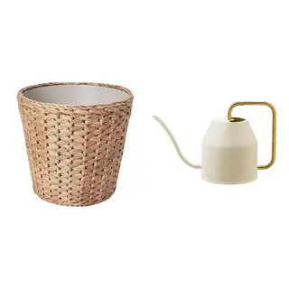 FRIDFULL/VATTENKRASSE set: plant pot + watering can