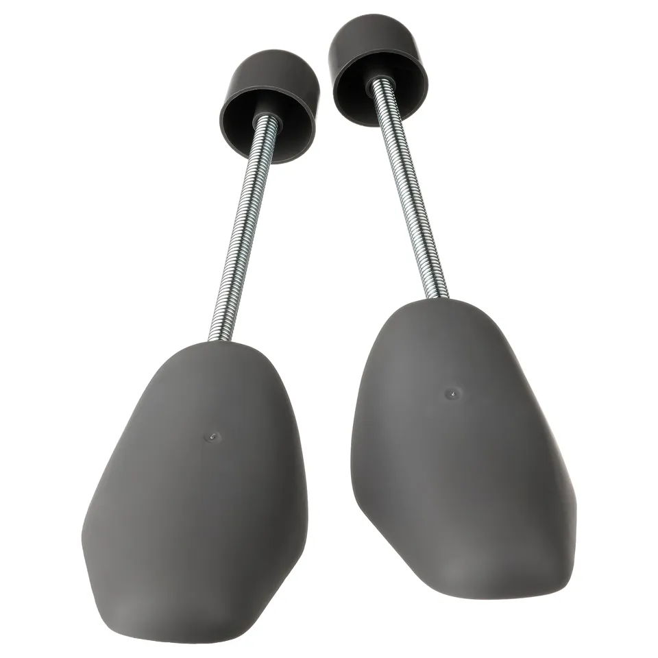 SITTPINNE shoe shapers, grey, plastic & steel, curved design, connectable.