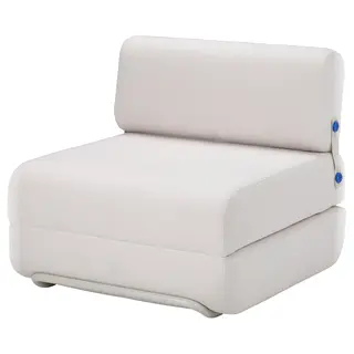 IKEA PS 2026 chair-bed, Skiftebo light grey-beige, Height 75 x Width 80 cm