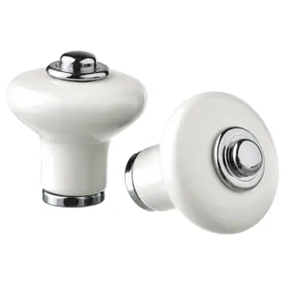 KLINGSTORP knob, off-white/chrome-plated, 23 mm