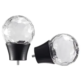 SOLBLOMMOSSA finials, 1 pair, black/glass, Length 8.7 cm