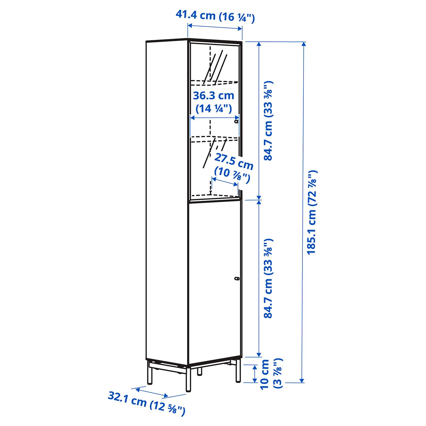 Illustration with measurements for the product: BOASTAD.