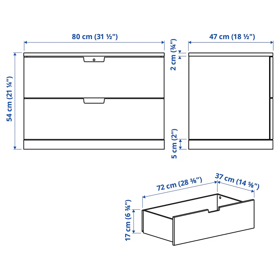 Illustration with measurements for the product: NORDLI.