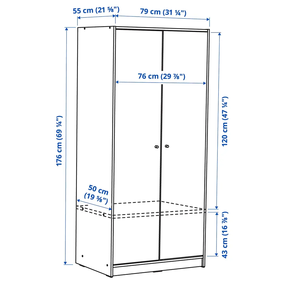 part: KLEPPSTAD wardrobe with 2 doors