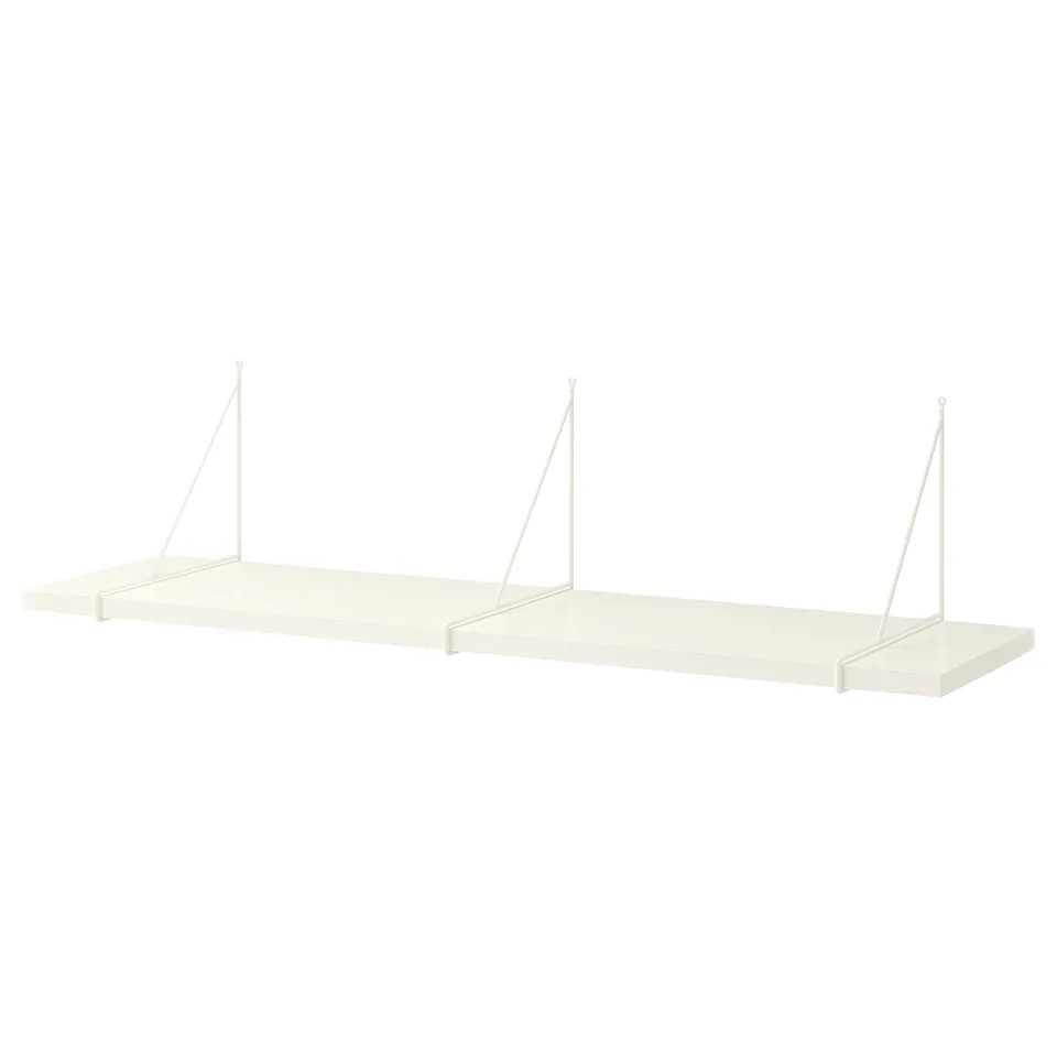 BERGSHULT wall shelf, white. Modern, rectangular, holds decor or items, minimalist aesthetic.