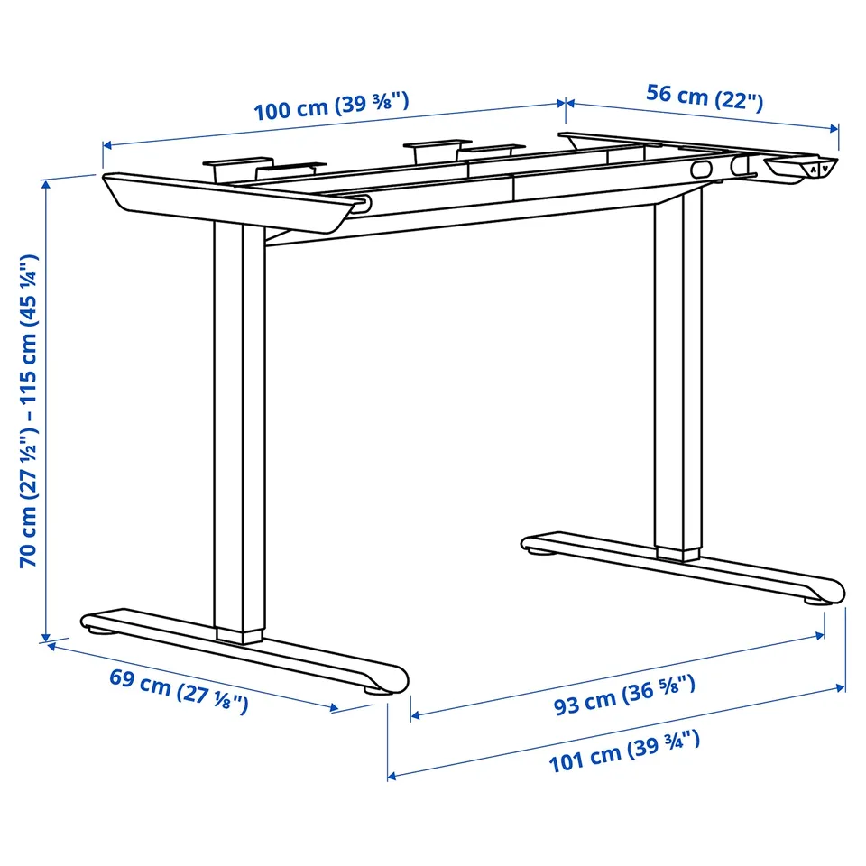 Illustration with measurements for the product: TRAVSPORT.