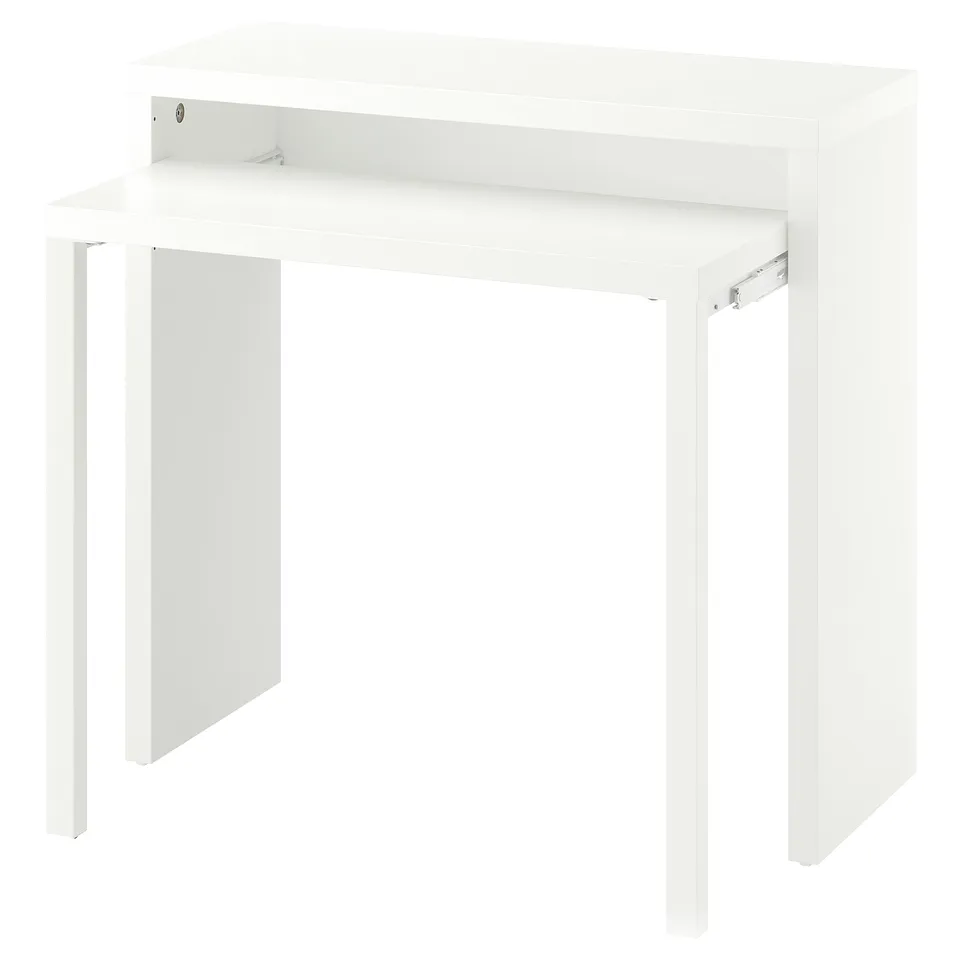 LÄNGDHOPP / KRYLBO Desk and chair, white/dark beige