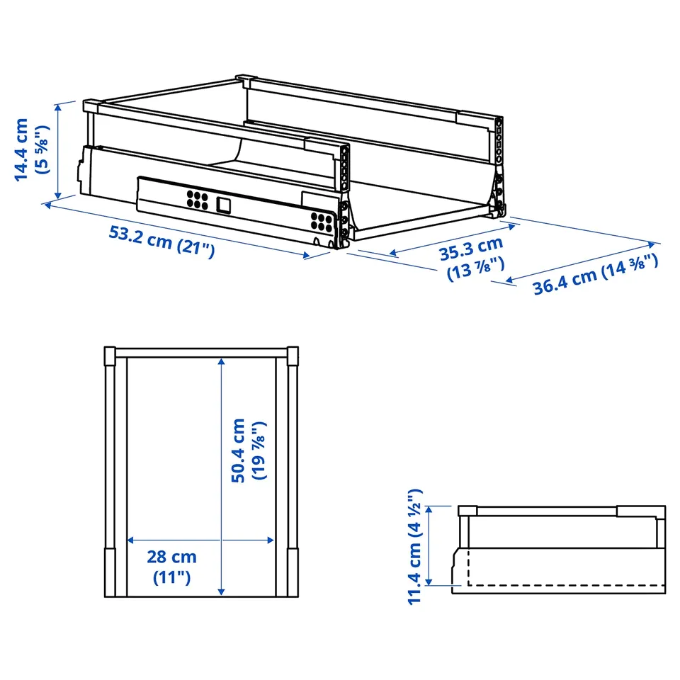 MAXIMERA Drawer, medium, white, 40x60 cm