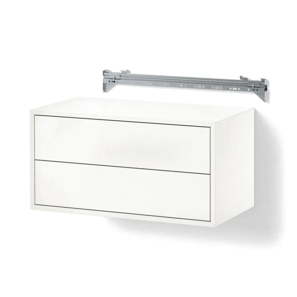 EKET Wall-mounted storage combination, with 2 drawers/white, 70x35x35 cm