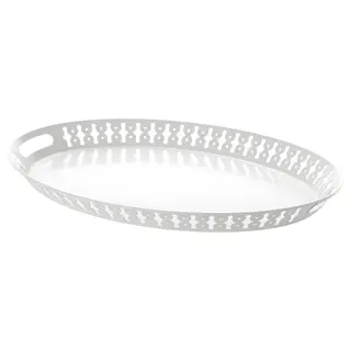 ROMANTISK tray, white, 52x39 cm