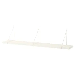 BERGSHULT / PERSHULT wall shelf, white/white, 120x20 cm