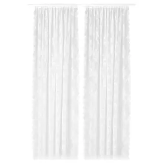 ALVINE SPETS net curtains, 1 pair, off-white/with rod pocket, 145x300 cm