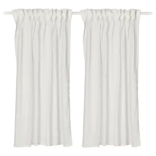 MATILDA sheer curtains, 1 pair, white/with heading tape, 145x160 cm