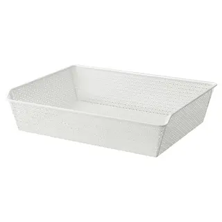 KOMPLEMENT metal basket, patterned/white, 75x58 cm
