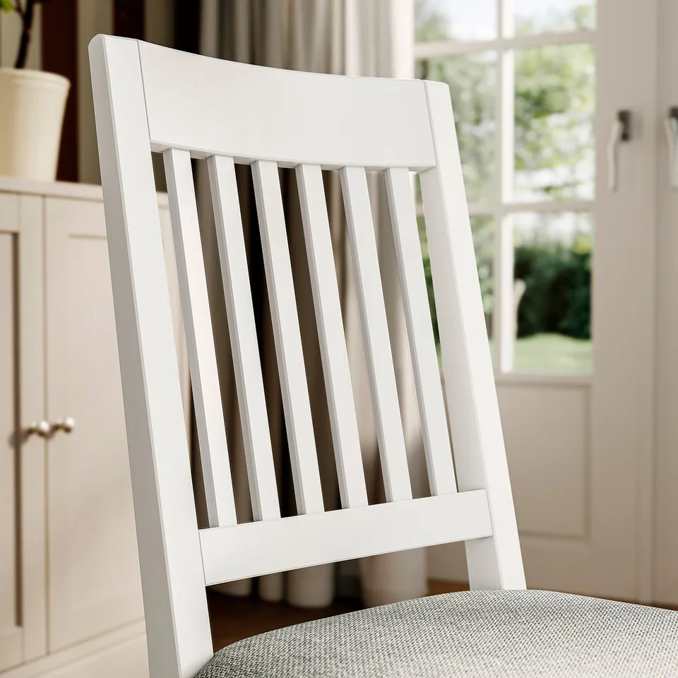 ROSENTORP / NÄSINGE Table and 4 chairs, white/Tibbleby beige-grey white, 155/215x87 cm