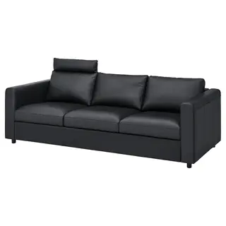 VIMLE 3-seat sofa, with headrest/Grann/Bomstad black, Width 241 x Depth 98 cm