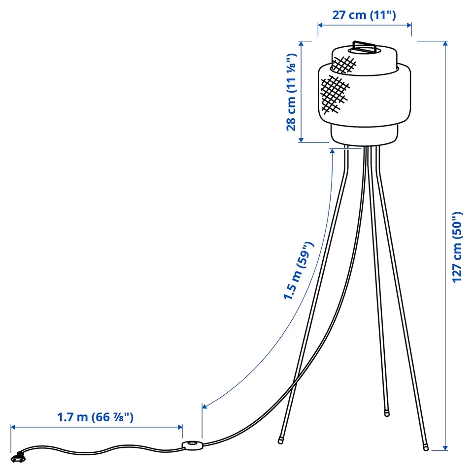Illustration with measurements for the product: SINNERLIG.