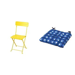 KLÖSAN/SUNDSÖ set: folding chair + chair cushion, outdoor