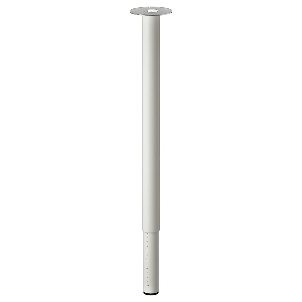 LAGKAPTEN: white table leg kit, adjustable metal and plastic, modern design for custom table tops.